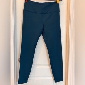 Spyder Active Fleece Lined Leggings Womens L Deep Teal Winter Athletic